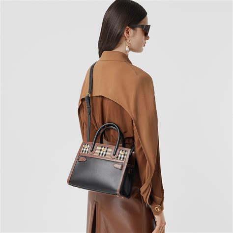 burberry mini two-handle title bag|Burberry mini title satchel.